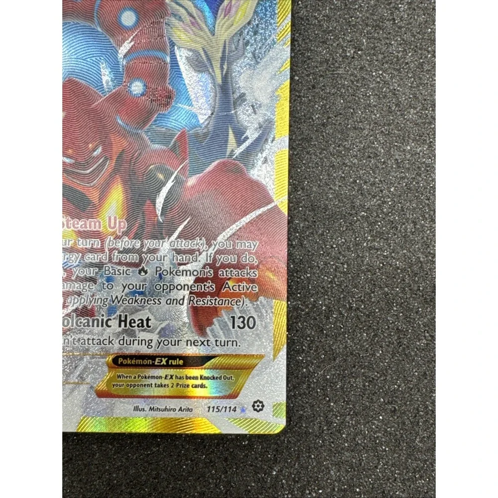 Pokémon TCG Volcanion-EX Steam Siege Holo Card 115/114 Secret Ultra Rare - MP